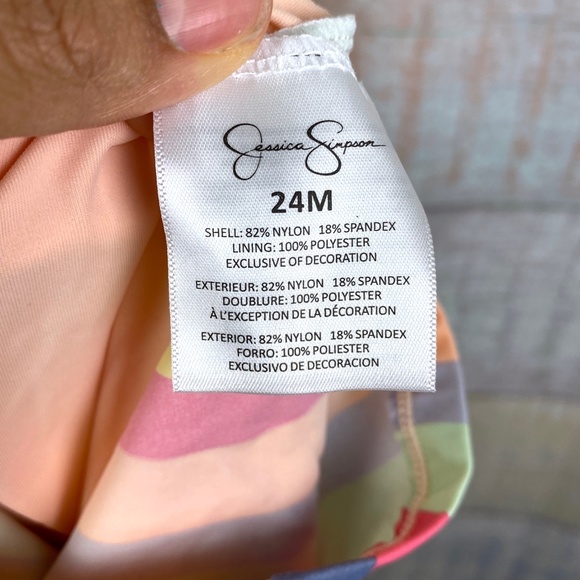 Jessica Simpson Striped Ruffle Two-Piece Swimsuit - Picture 8 of 16